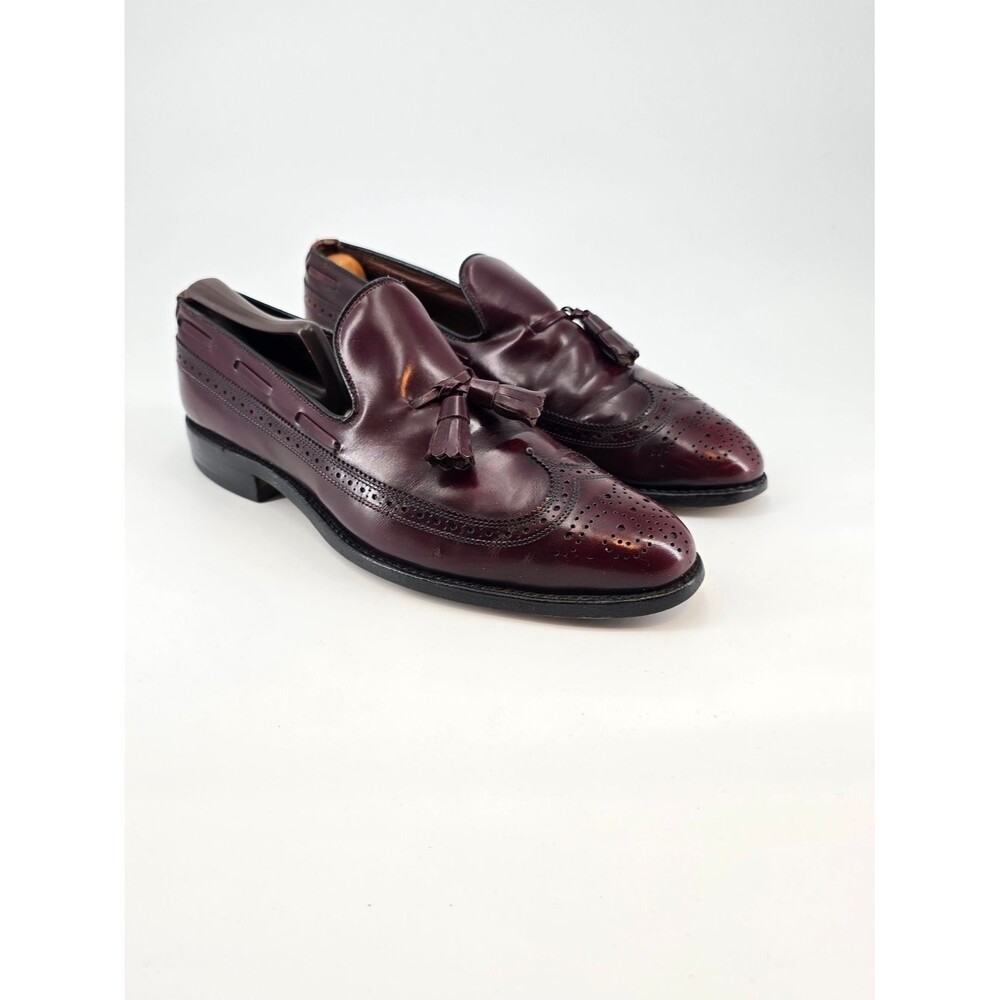 Allen Edmonds Burgundy Tassel Wingtip Loafers Berwick 9 C